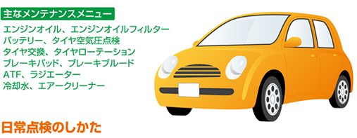 主なメンテナンスメニュー